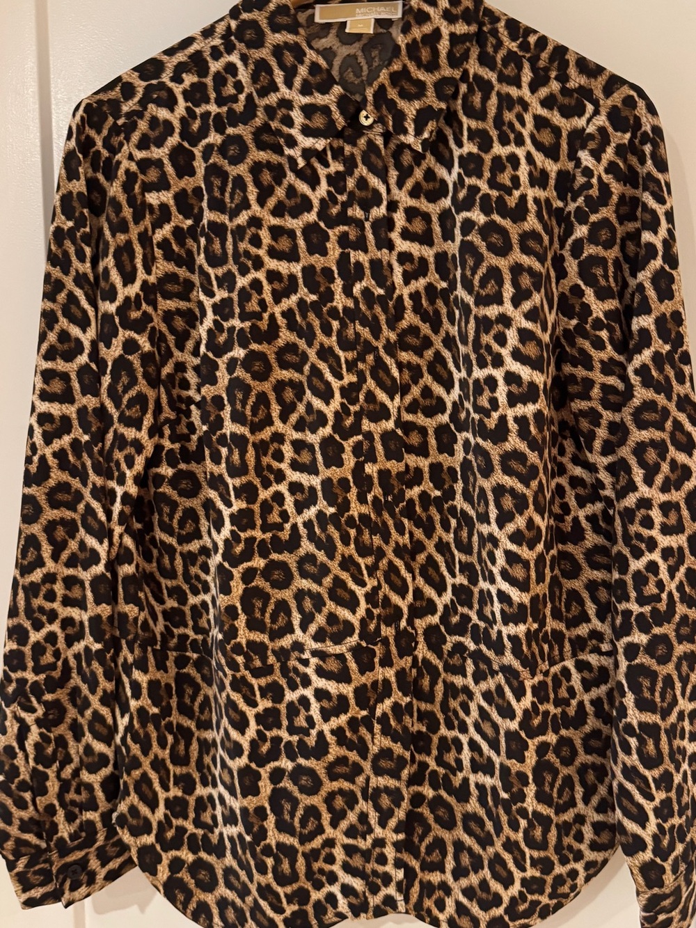 Michael Kors Leopard Print Button-Down Shirt - Brown/Black